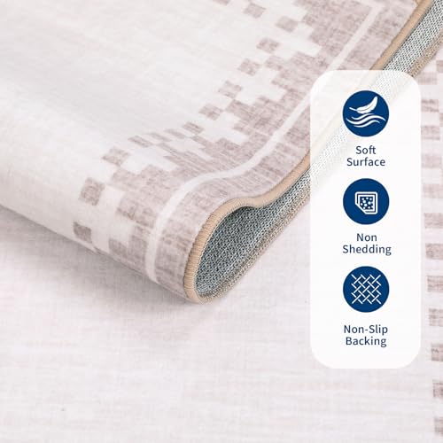 GarveeHome 8x10 Light Beige Cross Border Living Room Rug Non Slip Durable Carpet