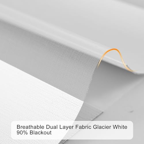 Persilux Blackout Zebra Window Blinds 46 x 64 Inches White Cordless Shades