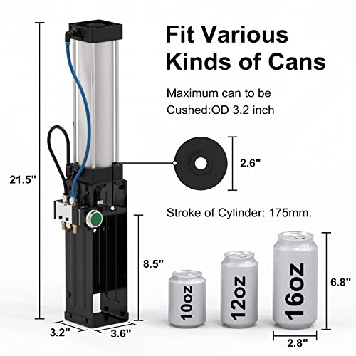 8-16 OZ Pneumatic Can Crusher for Recycling Soda Beer Cans - Man Cave Garage