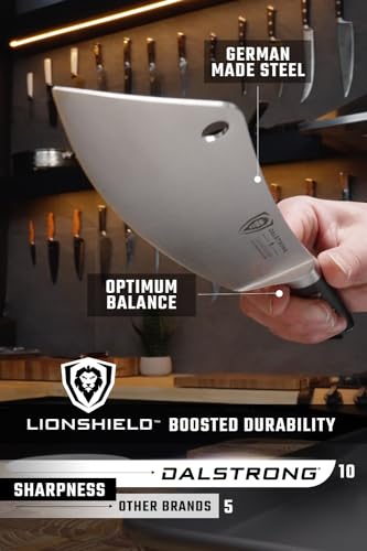 Dalstrong Crixus 8-Inch Chef and Cleaver Hybrid Knife – German HC Steel, Full Tang, Hand-Polished Edge, G10 Handle