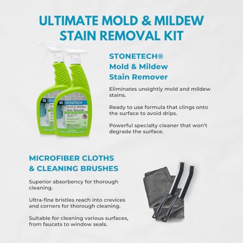 StoneTech Mold and Mildew Stain Remover Kit for Natural Stone and Tile, 2-Pack