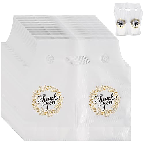 Whaline 1000 Count Thank You Handle Drinking Bags for Beverage Delivery, 11 x 12.2 Inch, Handles & Compartments