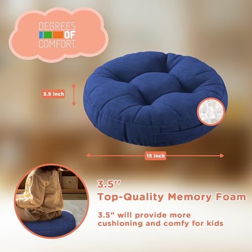 Kids Floor Cushions 8 Pack - Round Flexible Classroom Seating - Lovely