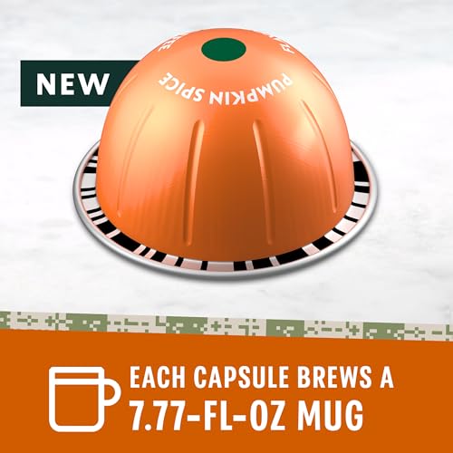 Starbucks Pumpkin Spice Coffee Pods for Nespresso Vertuo - 4 x 8-Count Pack, 32 Capsules