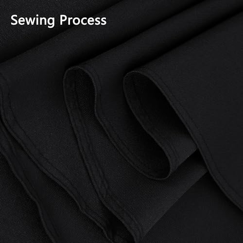 Black Round Tablecloth 120 Inch Pack of 10 - Stain & Wrinkle Resistant Polyester