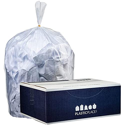 12-16 Gallon Clear Trash Bags Pack of 250 - 1.0 Mil Heavy Duty Tall Garbage Liners