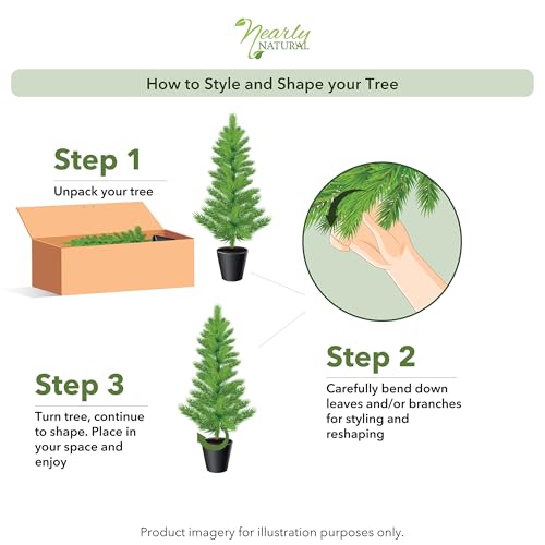 Artificial Cedar Tree 4 ft UV-Resistant Outdoor Plant - Lifelike Faux Tree