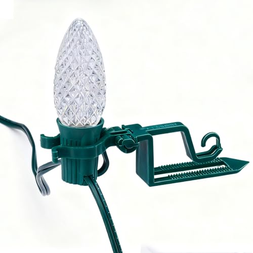 C7 C9 Outdoor Christmas Lights Clips, Adjustable & Quick, Green,100