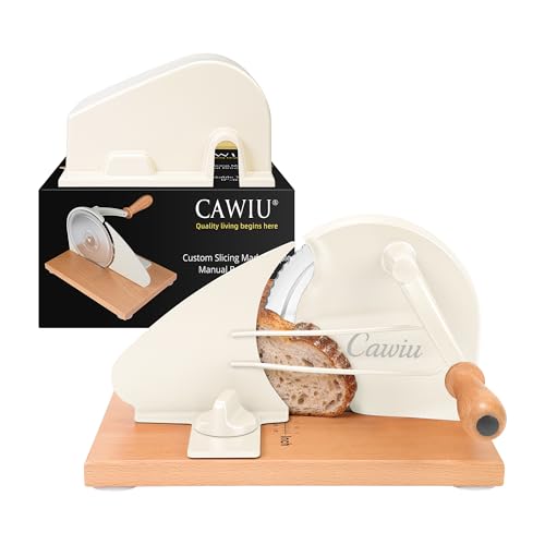 Cream Manual Bread Slicer for Sourdough & Artisan Loaves - CAWIU Upgraded Cover