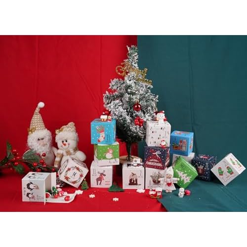 ysmile Christmas Advent Calendar 2025, DIY 25 Empty Christmas Countdown Box for Gift Wrap, 25 Days Number Xmas Holiday Dec