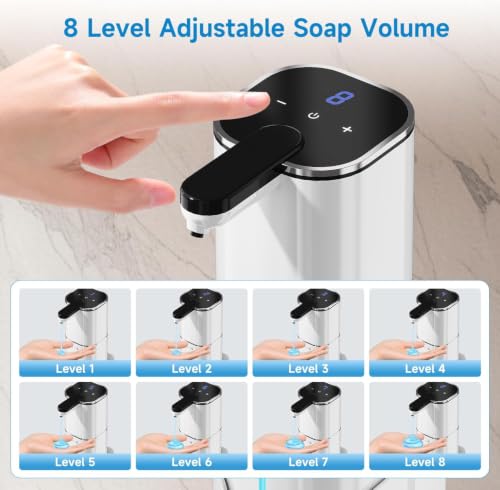 CATIRE Touchless Liquid Soap Dispenser 520ml White, Hands-Free Bathroom & Kitchen