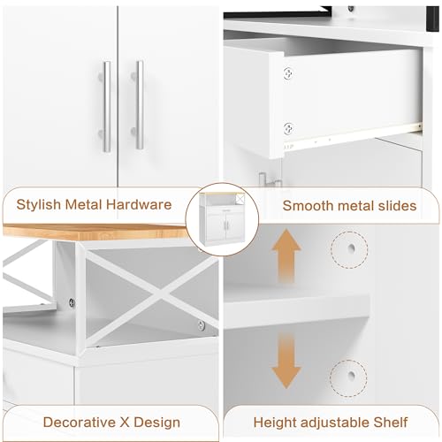 Shintenchi Kitchen Buffet Cabinet with Adjustable Shelf, Modern