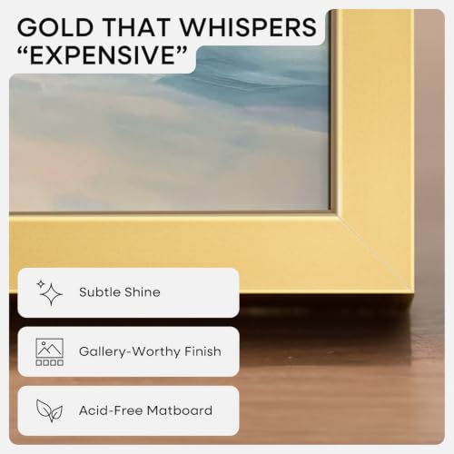 Champagne Gold Poster Frame 27x40 with White 24x36 Mat - Homeforia