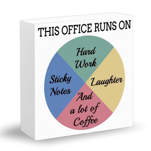 Funny Desk Decor Box – Humorous Office Quote Wood Gift for Work