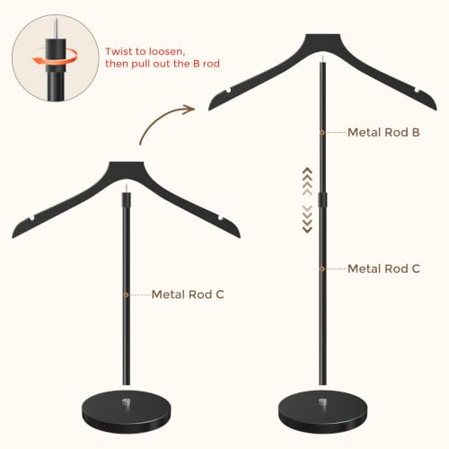 Black Mannequin Torso Display Stand - Adjustable 20-34 Inch 2 Pack