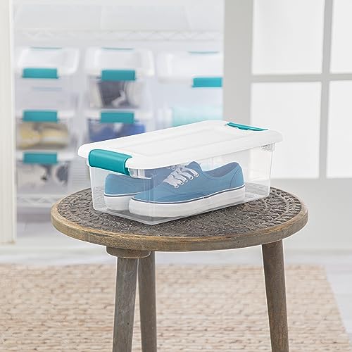 Sterilite 6 Quart Clear Plastic Storage Box with Latch - Pack of 12