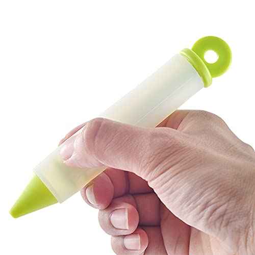 AKOAK 4 Pcs/set Cake Decoration Pen Silicone Jelly Pen Cream Pastry Chocolate Jam Syringe DIY Personalized Kitchen Baking Decoration Accessories (Green)