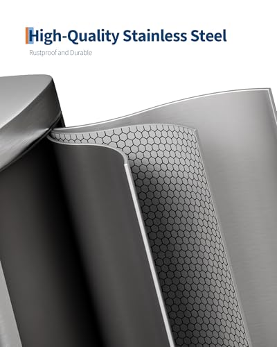 GarveeHome Stainless Steel Kitchen Trash Can, 13 Gal / 50 L Step-On