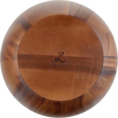 Large Acacia Round Flair Serving Bowl - 12 Inch Kitchen & Home Decor
