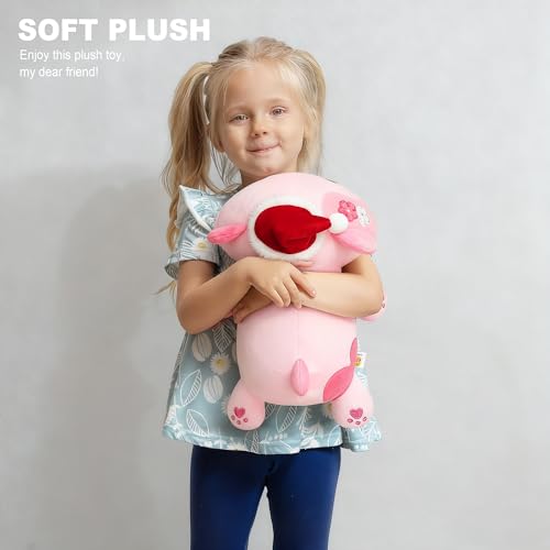 Onsoyours Original Christmas Sakura Cat Plush with Santa Hat Cute 13 inch Kitten Stuffed Animal Soft Pillow Pink Kawaii Kitty Plush Toy Gifts for Kids & Adults (Christmas Sakura Cat, 13")