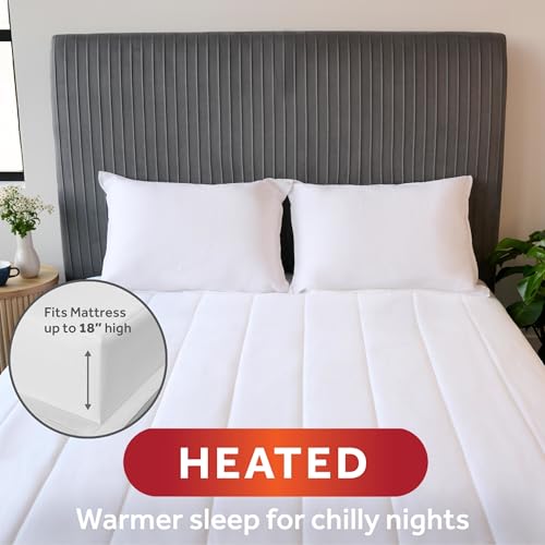 King Size Electric Heated Mattress Pad - Sunbeam Quilted 12 Heat Settings