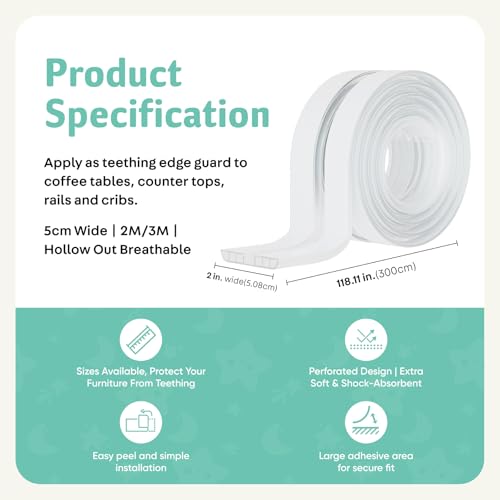 Baby Furniture Edge Protector 118.11x1.97in - Child Safety Guard for Cribs & Tables