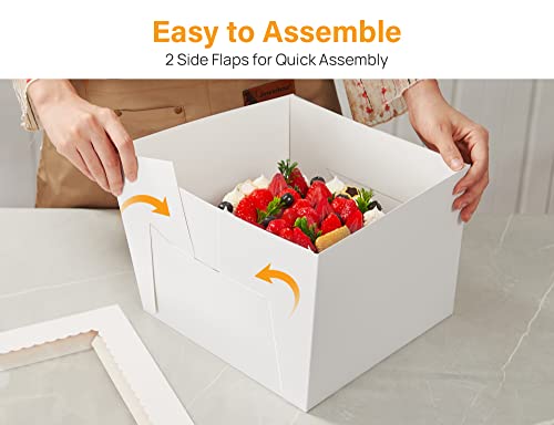 Kootek 15 Pack 10x10x8 Inch Cake Boxes with Clear Windows for Cakes & Pastries