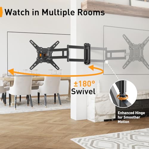 Perlegear Long Arm TV Wall Mount for 32-65 Inch Screens, 37.4" Extension