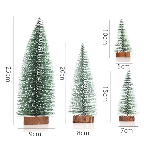 Mini Wooden Christmas Trees Set - Snow-Tipped Holiday Decor for Tabletop & Centerpieces