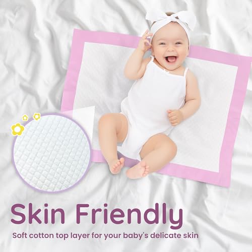 Disposable Baby Changing Pads Pack - Soft Leak-Proof 220 Count, Portable