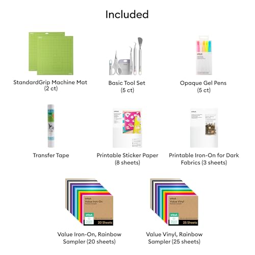 All-in-One Craft Materials & Accessories Bundle - Vinyl, HTV, Sticker Paper, Tools, Mats & Pens