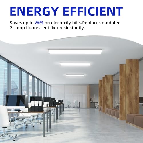 4FT LED Wraparound Light - 40W 4400 Lumens, 4000K Neutral White, Hardwired, 5.7 Inch Width