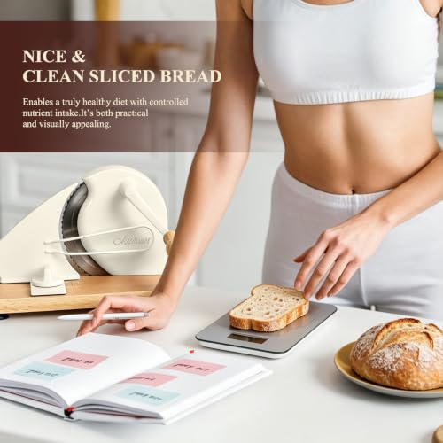 Manual Bread Slicer for Homemade Bread - Cream, Adjustable Thickness, Stable & Durable