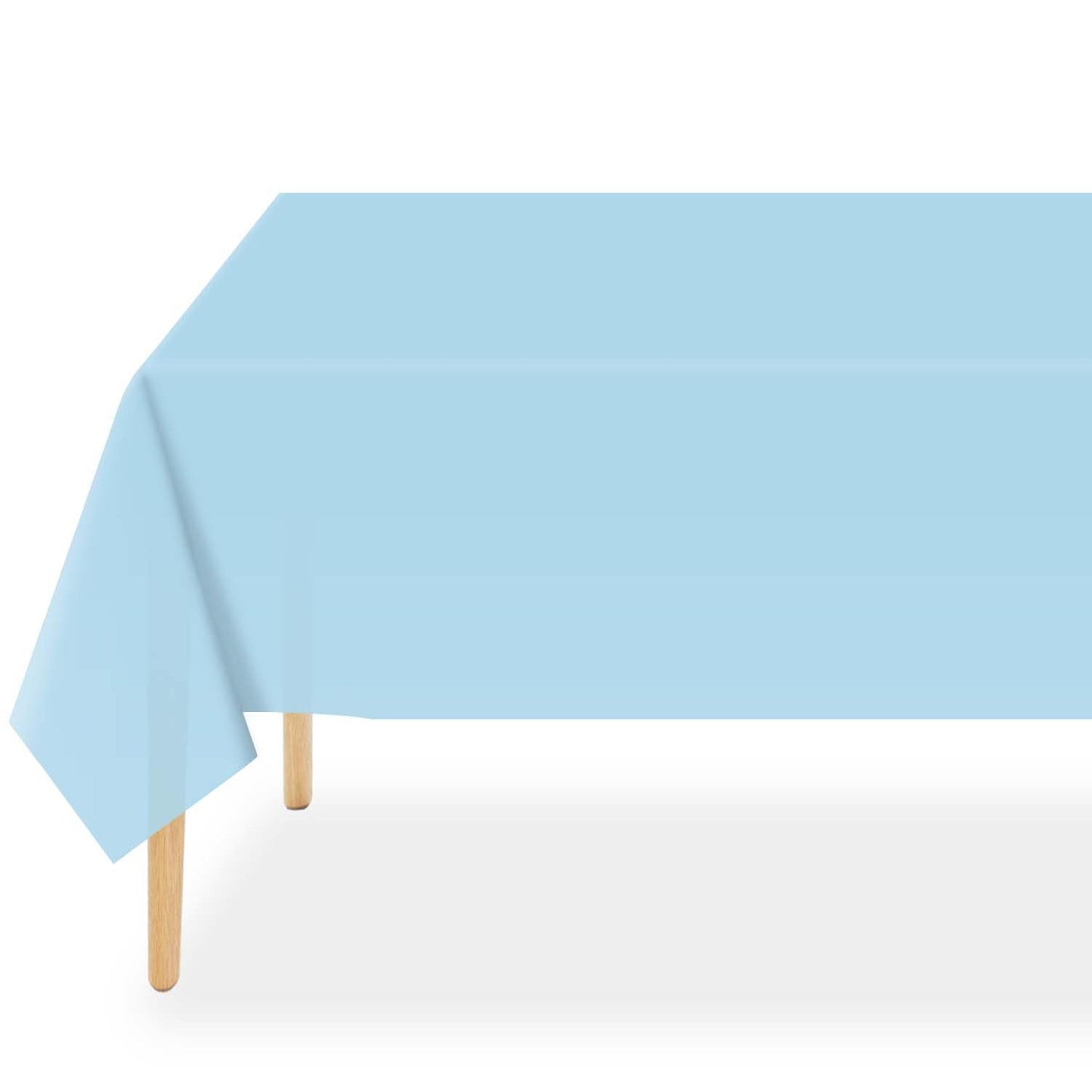 QIKSION Light Blue Plastic Table Cloth Disposable 12 Pack, 54 x 108 Inch Tablecloths for Baby Shower Birthday Party, Easter Decorations, Rectangle Table Cover