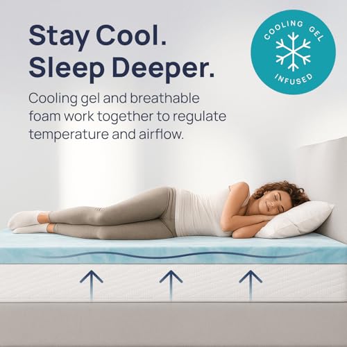 Sure2Sleep 2-Inch Gel Swirl Memory Foam Mattress Topper Queen - Pressure Relief & Cooling