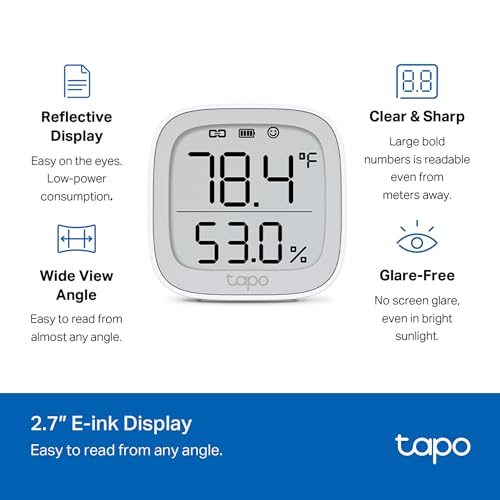 Tapo Smart Temperature and Humidity Sensor - Swiss-Made, Requires Hub, Model T315 - Sensor Only