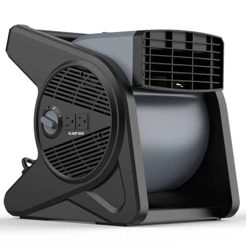 Grey Shinic 15-Inch High Velocity Fan with 375 CFM, 3-Speed Air Mover & Portable Carpet Dryer