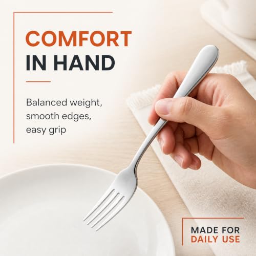 Modern 60-Piece Silverware Set for 12 - Stainless Steel Flatware
