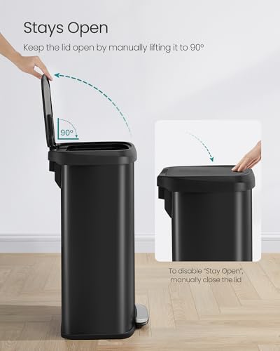 SONGMICS Kitchen Trash Can, 21 Gallon (80 L) Stainless Steel Garbage