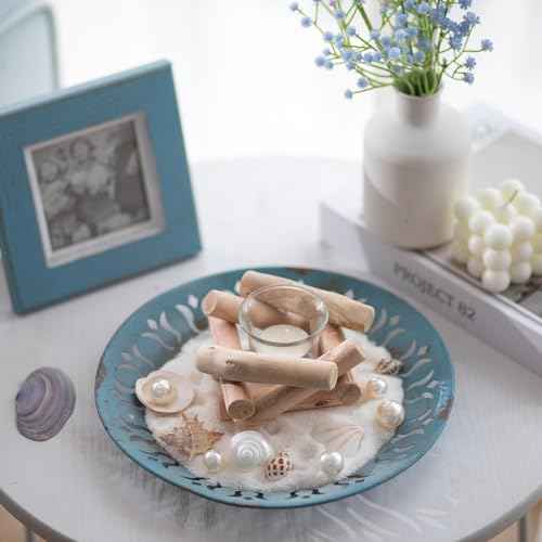 Sziqiqi Handmade Wooden Tea Light Candle Holder with Glass Cup Rustic Country Coastal Style for Farmhouse Home Decoration Home Altar Decoration Holiday Wedding Decoration