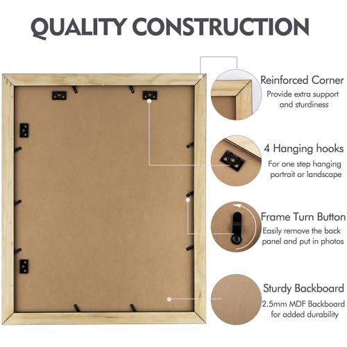 Golden State Art 16x20 Black Wood Picture Frame with Real Glass - 1 Pack