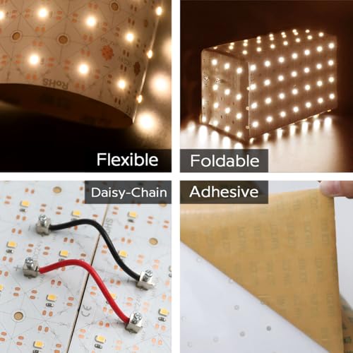 3000K Warm White LED Backlight Sheet - Flexible, Cuttable, 6.56Ft IP20, for Countertop & Marble