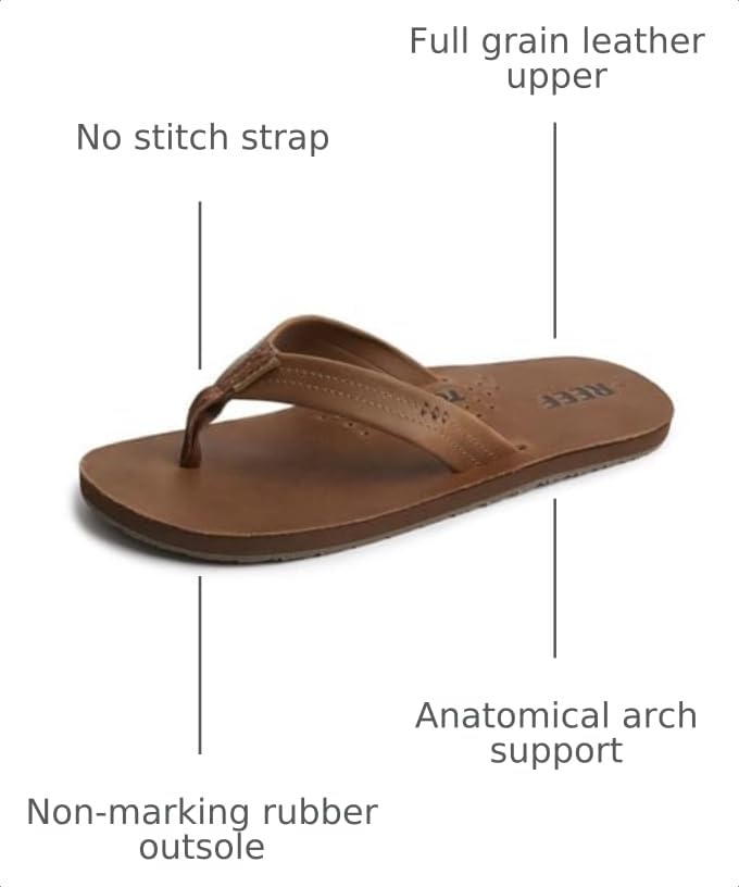 REEF Draftsmen Sandals - Bronze Brown, Size 11 - Durable Leather Footwear