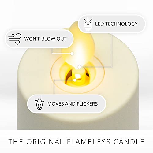 Ivory Flameless LED Votive Candles Set of 2 - Moving Flame, Timer, Remote Ready