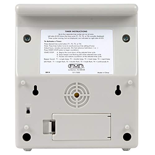 Commercial Kitchen 4 Channel Countdown Timer Water Resistant - White, 7-inch