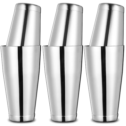Etens Commercial Cocktail Shaker Set - Large & Small Weighted Stainless Steel Tins - 6pc Barware for Restaurants & Bars