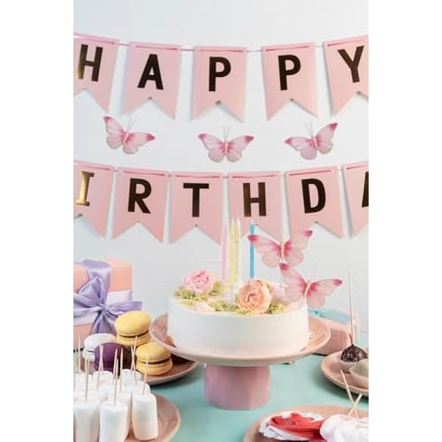 12PCS Pink Real Feather Butterfly Decorations with Clips, Sticks & Adhesive Dots, Handmade 3.9x2.4inch Cake Topper, Wall Decor, Hair Clip, Gift for Wedding Birthday Graduation