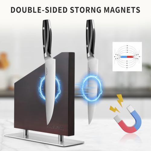 Magnetic Knife Block Without Knives - Universal Large Organizer with Strong Magnets - One Size Fits All / Hypotenuse