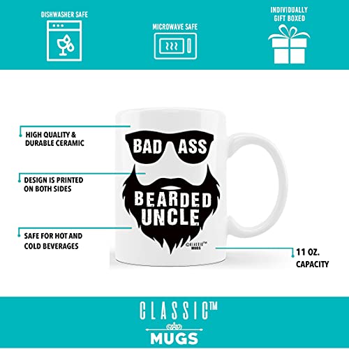 Funny Bearded Uncle Coffee Mug - Novelty Dad Brother Christmas Gift