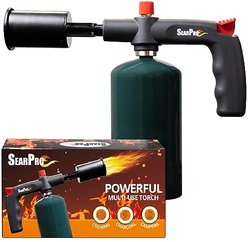 Cooking Torch for Searing & Sous Vide - Culinary Kitchen Flamethrower - Propane Torch, Refillable, High-Heat 1800°F
